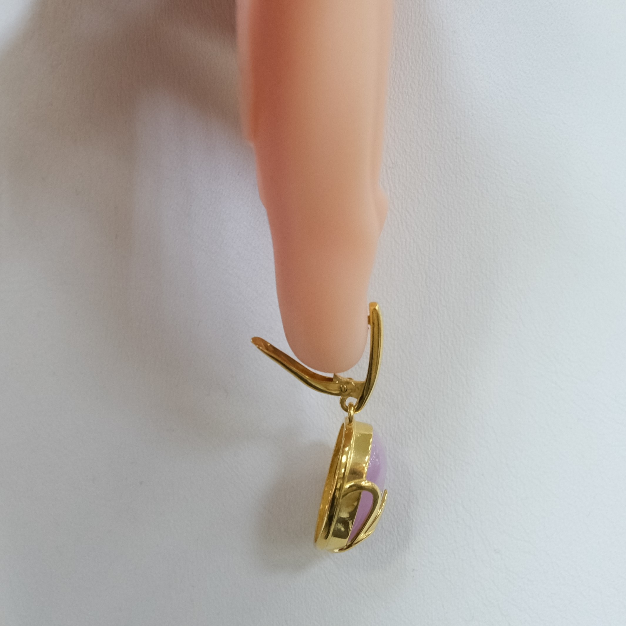 Серебряные серьги с кунцитами